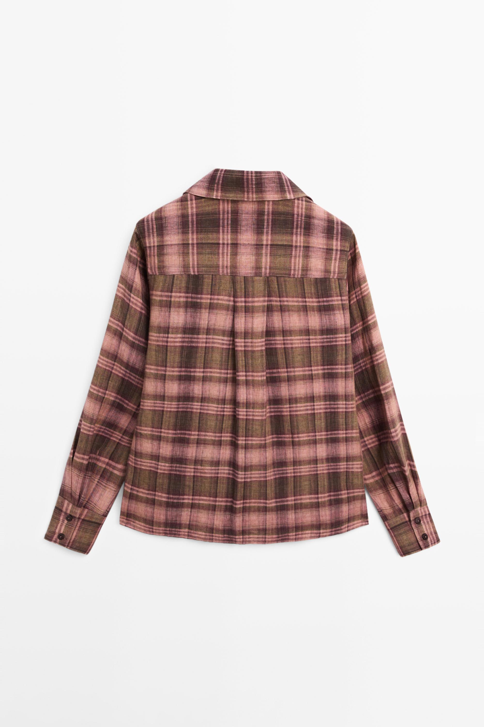 Flowing 100% linen check shirt